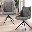 ACME Malika Side Chair wSwivel (Set-2) in Brown Chenille