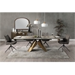 ACME Malika Side Chair wSwivel (Set-2) in Brown Chenille
