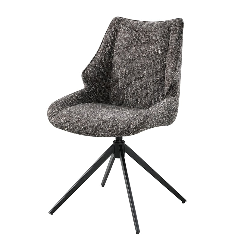 ACME Malika Side Chair wSwivel (Set-2) in Brown Chenille