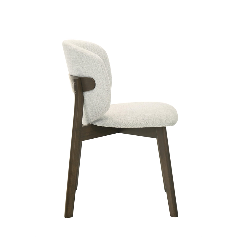 ACME Mallin Side Chair (Set-2) in Gray Chenille & Walnut