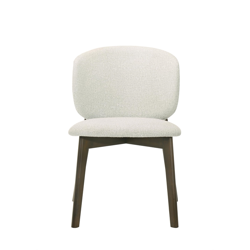 ACME Mallin Side Chair (Set-2) in Gray Chenille & Walnut