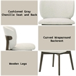 ACME Mallin Side Chair (Set-2) in Gray Chenille & Walnut