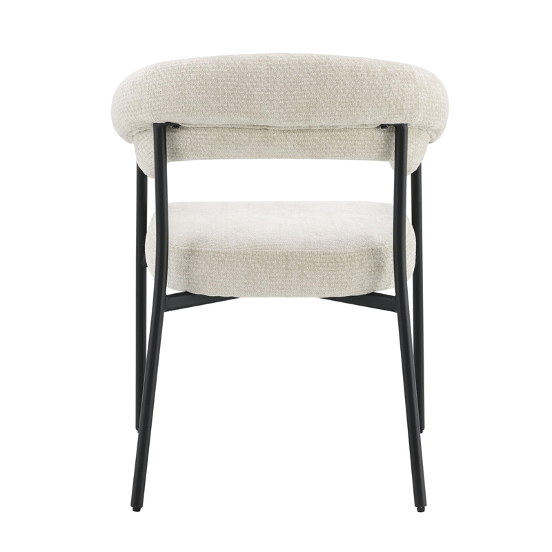 ACME Jirina Arm Chair (Set-2) in Beige Chenille & Black