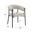 ACME Jirina Arm Chair (Set-2) in Beige Chenille & Black