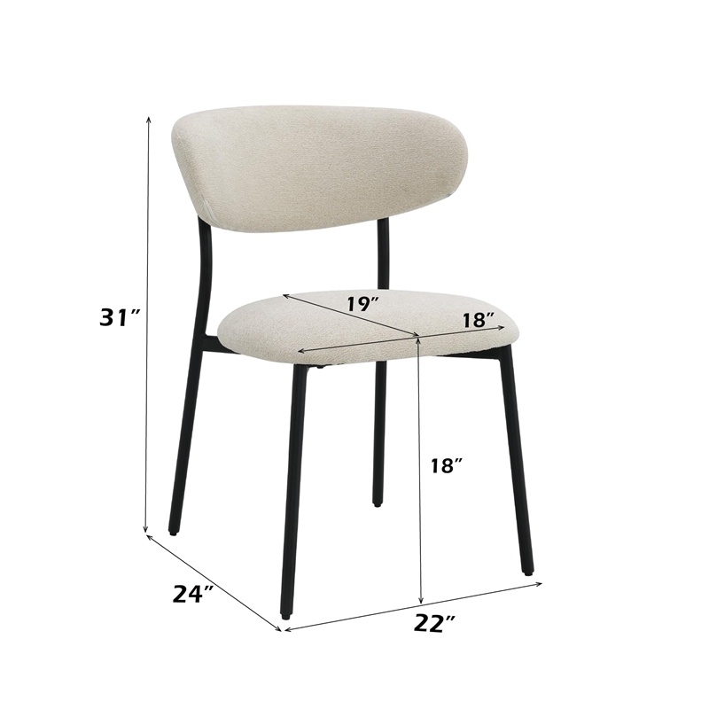 ACME Jirina Side Chair (Set-2) in Beige Chenille