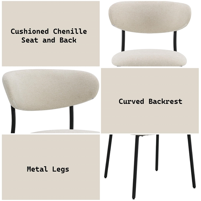 ACME Jirina Side Chair (Set-2) in Beige Chenille