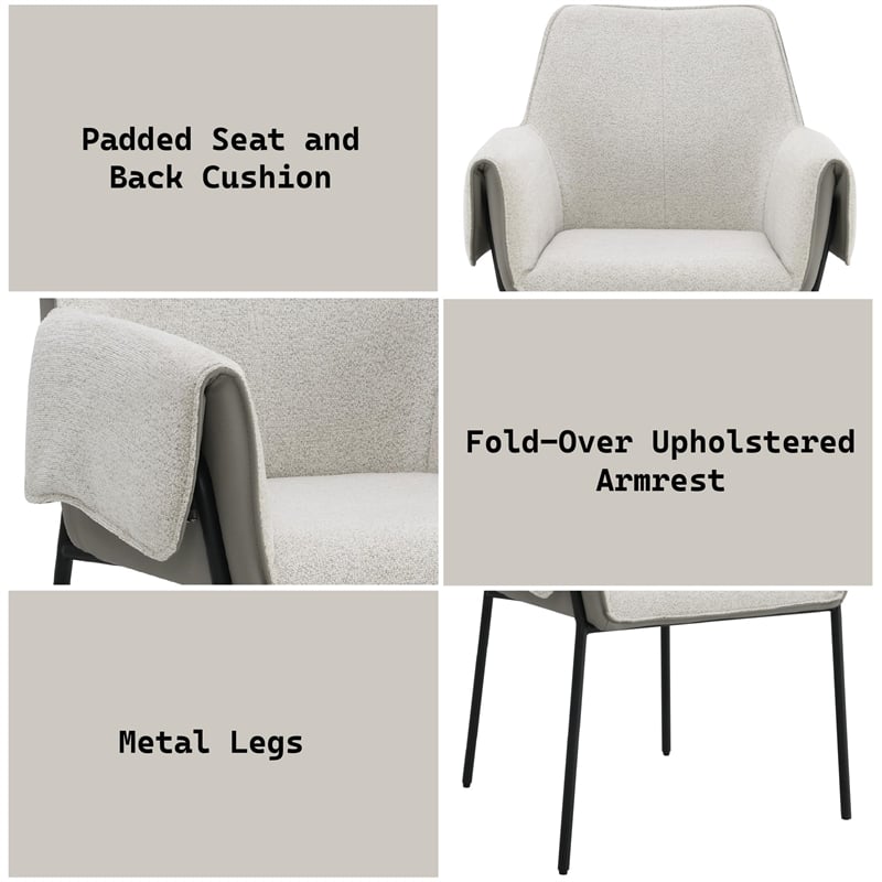 ACME Jirina Arm Chair (Set-2) in Beige Chenille