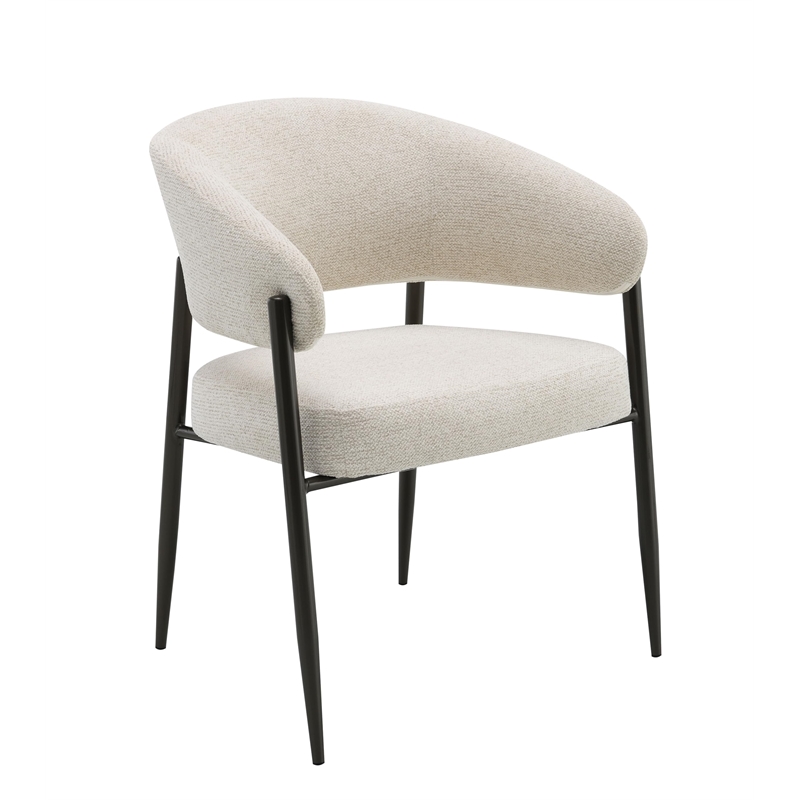 ACME Jirina Arm Chair (Set-2) in Beige Chenille & Black