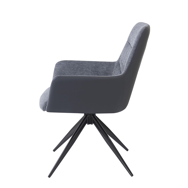 ACME Hester Arm Chair (Set-2) in Gray Fabric