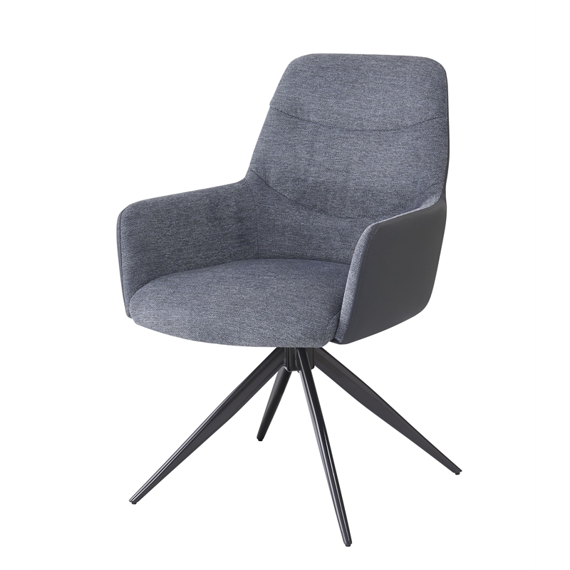 ACME Hester Arm Chair (Set-2) in Gray Fabric