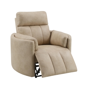 ACME Elison Motion Glider Recliner w/Swivel in Dark Beige Polish Microfiber