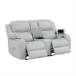 ACME Elonzo Power Motion Loveseat in Light Gray Synthetic Leather