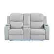 ACME Elonzo Power Motion Loveseat in Light Gray Synthetic Leather
