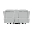 ACME Elonzo Power Motion Loveseat in Light Gray Synthetic Leather