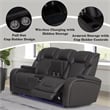 ACME Wendell Power Motion Loveseat in Dark Gray Microfiber