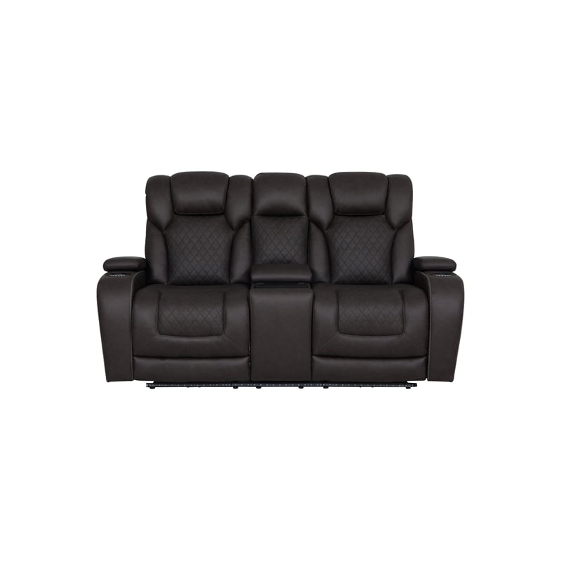 ACME Wendell Power Motion Loveseat in Dark Gray Microfiber