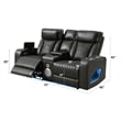 ACME Taddeo Power Motion Loveseat in Dark Gray Synthetic Leather