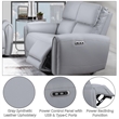 ACME Jeromie Power Motion Loveseat  w/USB Port  in Gray Synthetic Leather