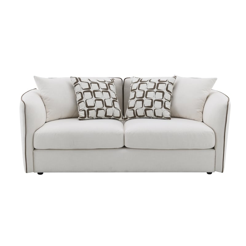 ACME Yolanda Loveseat w/4 Pillows in Beige Chenille