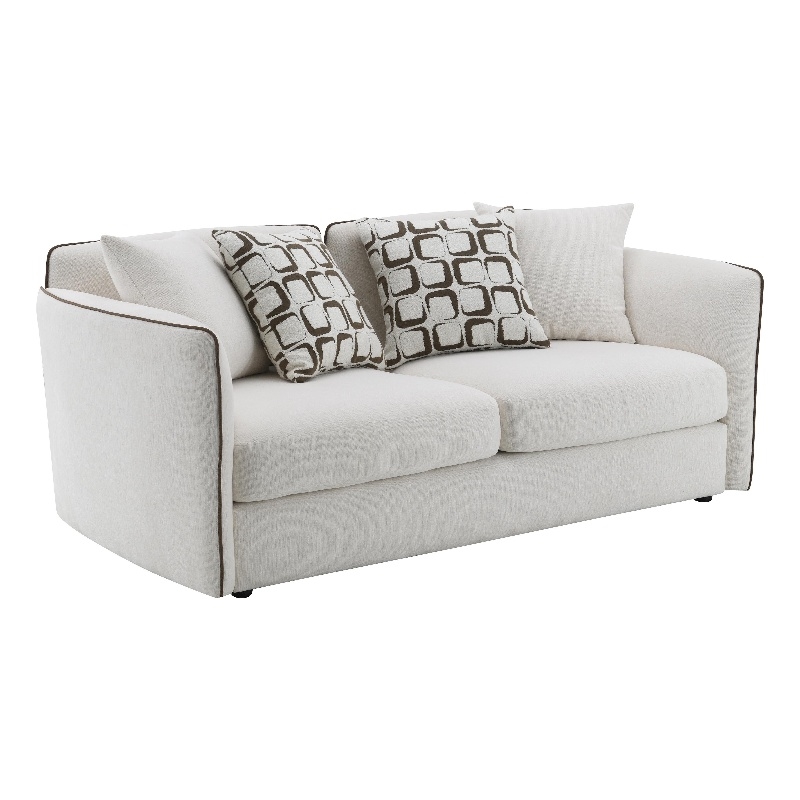 ACME Yolanda Loveseat w/4 Pillows in Beige Chenille
