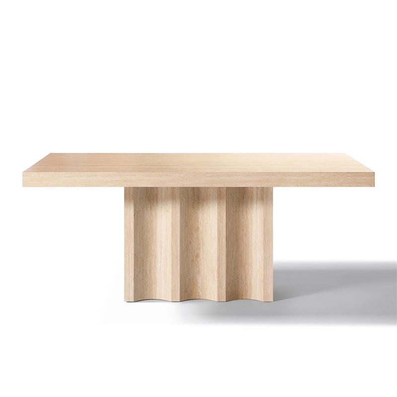 ACME Inca Dining Table in Travertine Stone