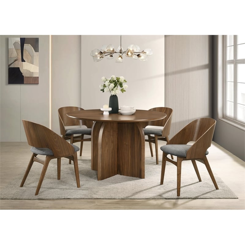 ACME Delmon Round Dining Table  in Dark Walnut