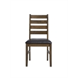 ACME Damica Side Chair (Set-2) in Brown Synthetic Leather & Walnut