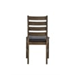 ACME Damica Side Chair (Set-2) in Brown Synthetic Leather & Walnut