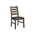 ACME Damica Side Chair (Set-2) in Brown Synthetic Leather & Walnut