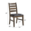 ACME Damica Side Chair (Set-2) in Brown Synthetic Leather & Walnut