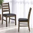 ACME Damica Side Chair (Set-2) in Brown Synthetic Leather & Walnut