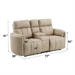 ACME Elison Motion Loveseat w/Console in Dark Beige Polish Microfiber