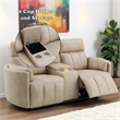 ACME Elison Motion Loveseat w/Console in Dark Beige Polish Microfiber