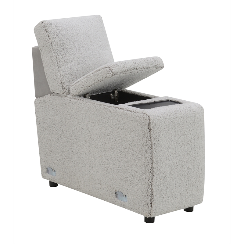 ACME Tarrance Modular Console w/Wireless Charging & USB in GraySherpa & Velvet