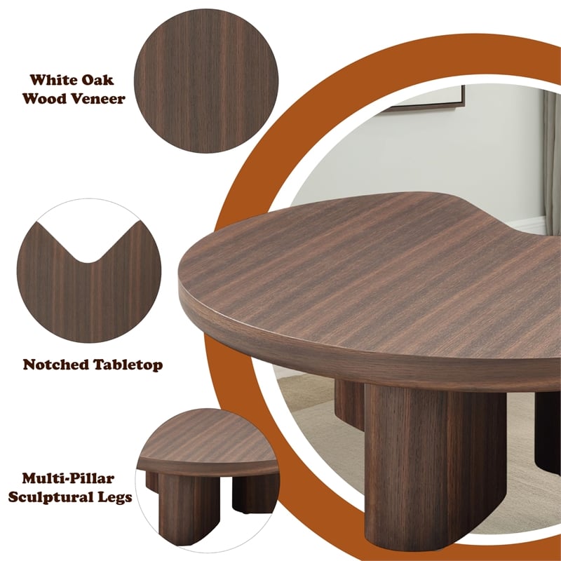 ACME Yoab Coffee Table in Smoked Oak  & Light Gray High Gloss