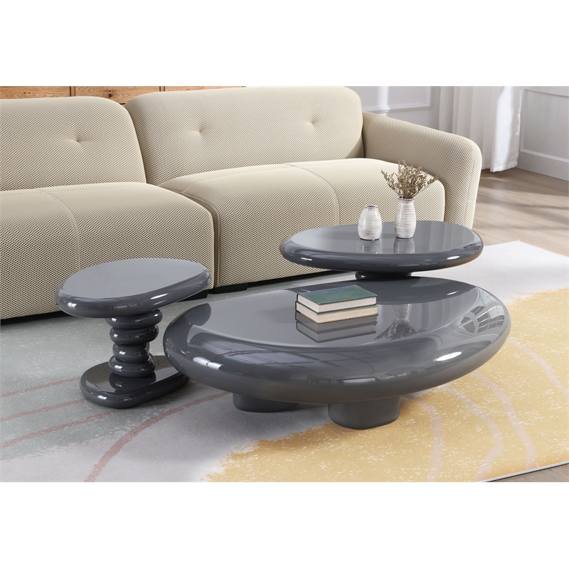 ACME Charlene Coffee Table in Gray High Gloss