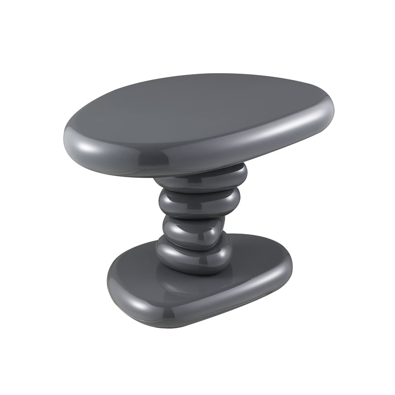 ACME Charlene End Table in Gray High Gloss