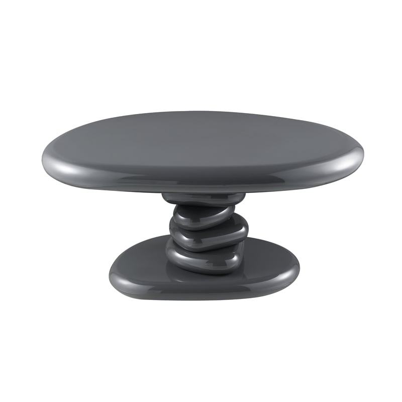 ACME Charlene End Table in Gray High Gloss