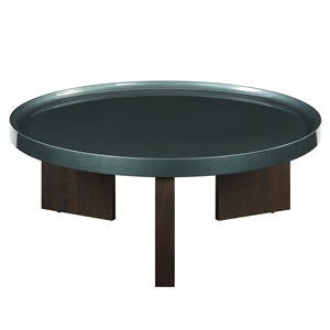 ACME Lakita Coffee Table in Blackish Green/ Dark Blond High Gloss & Smoked Oak