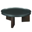 ACME Lakita Coffee Table in Blackish Green/ Dark Blond High Gloss & Smoked Oak