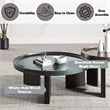 ACME Lakita Coffee Table in Blackish Green/ Dark Blond High Gloss & Smoked Oak