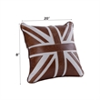 ACME Brancaster Accent Cushion (Set-2) in Brown Leather & Linen