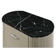 ACME Travonte Nightstand in Gray Linen & Beige