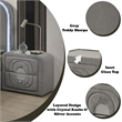 ACME Shelyn Nightstand in Gray Teddy Sherpa & Chrome
