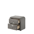 ACME Shelyn Nightstand in Gray Teddy Sherpa & Chrome