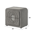 ACME Shelyn Nightstand in Gray Teddy Sherpa & Chrome