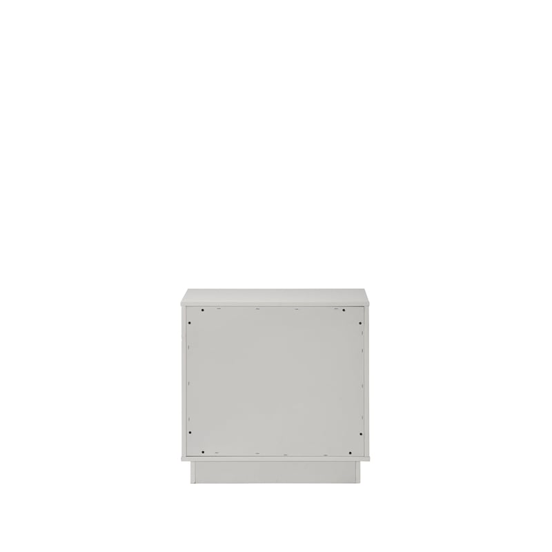 ACME Esther Nightstand in White & Silver High Gloss