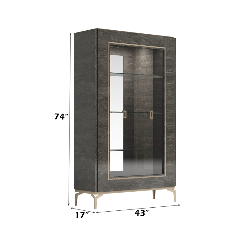 ACME Venezia Wine Cabinet in Gray