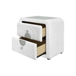 ACME Shelyn Nightstand in White Teddy Sherpa & Chrome