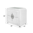 ACME Shelyn Nightstand in White Teddy Sherpa & Chrome
